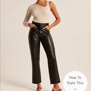 Curve Love Vegan Leather Ankle Straight Pants